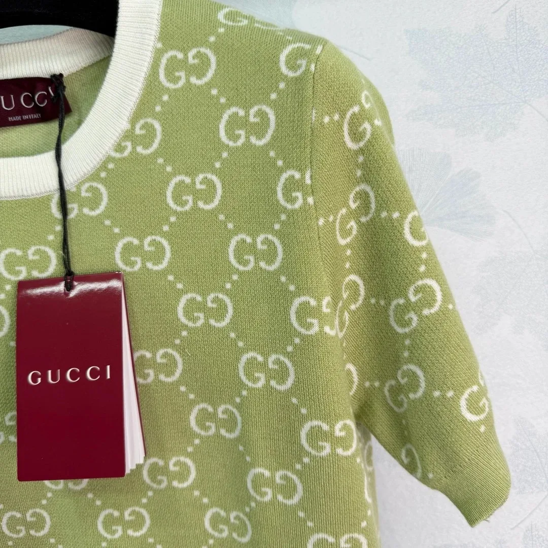 Gucci GG Monogram T-Shirt Sage Green - Image 5