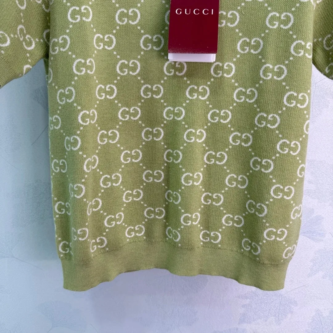 Gucci GG Monogram T-Shirt Sage Green - Image 8