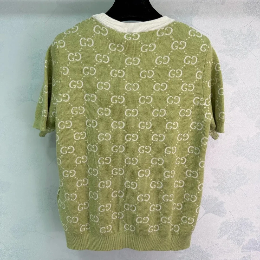 Gucci GG Monogram T-Shirt Sage Green - Image 3