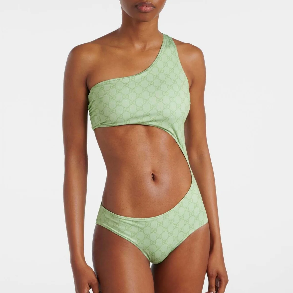 Alternative view of Gucci GG Printed Cutout Swimsuit Light Green