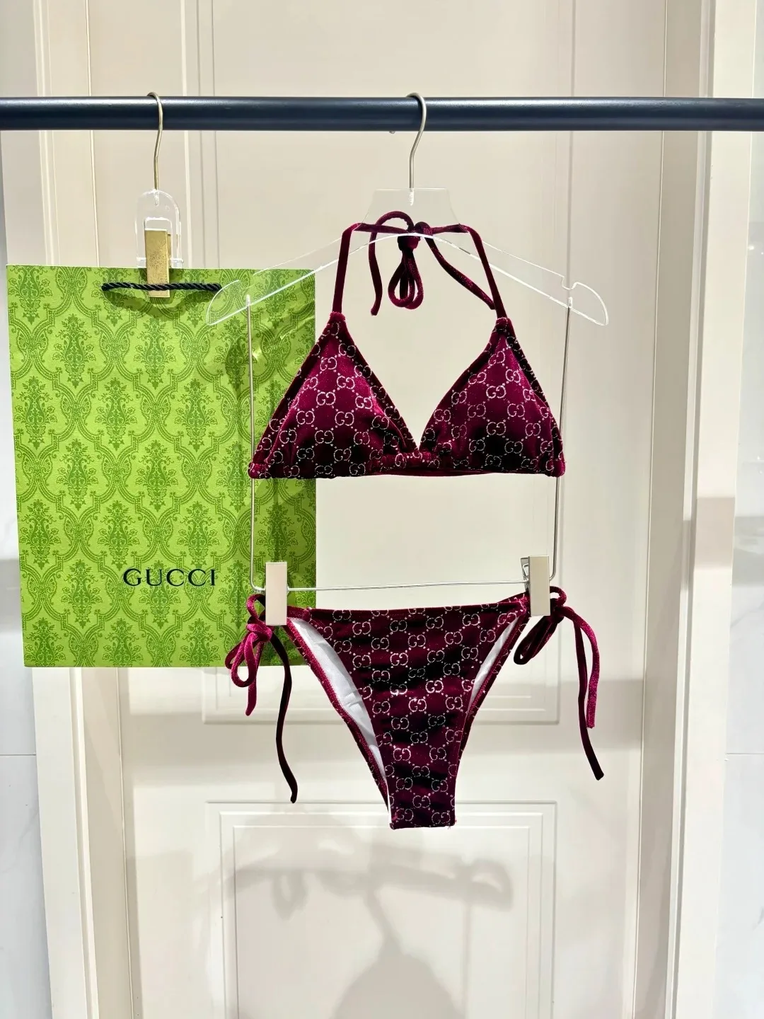 Gucci GG Sparkle Bikini Burgundy - Image 3
