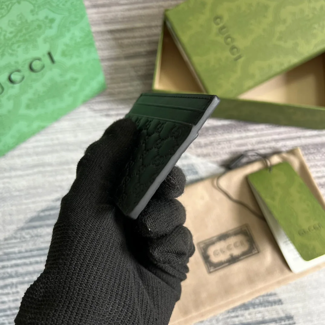 Gucci GG Ssima Card Case Black / - Image 6