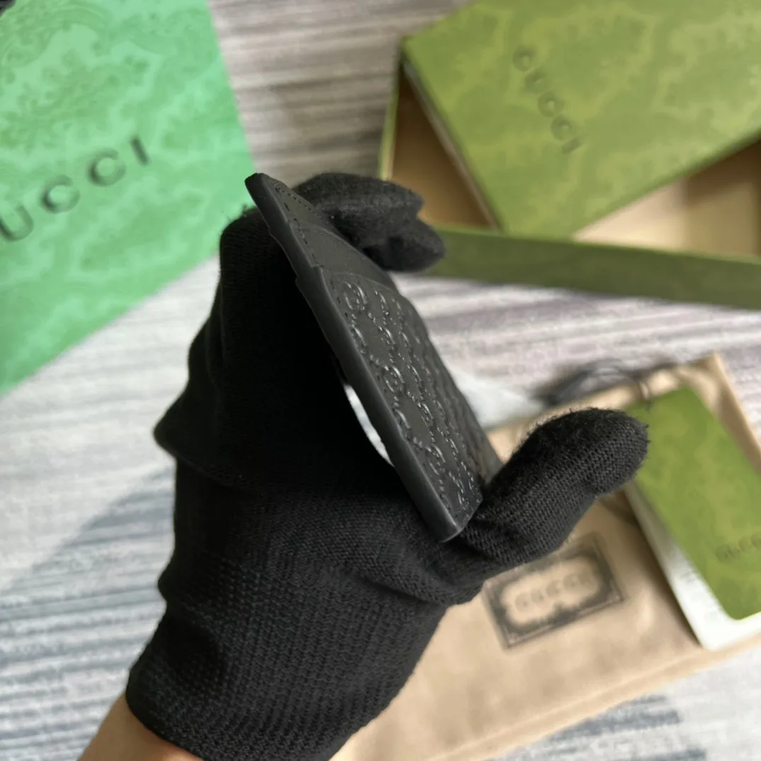 Gucci GG Ssima Card Case Black / - Image 3