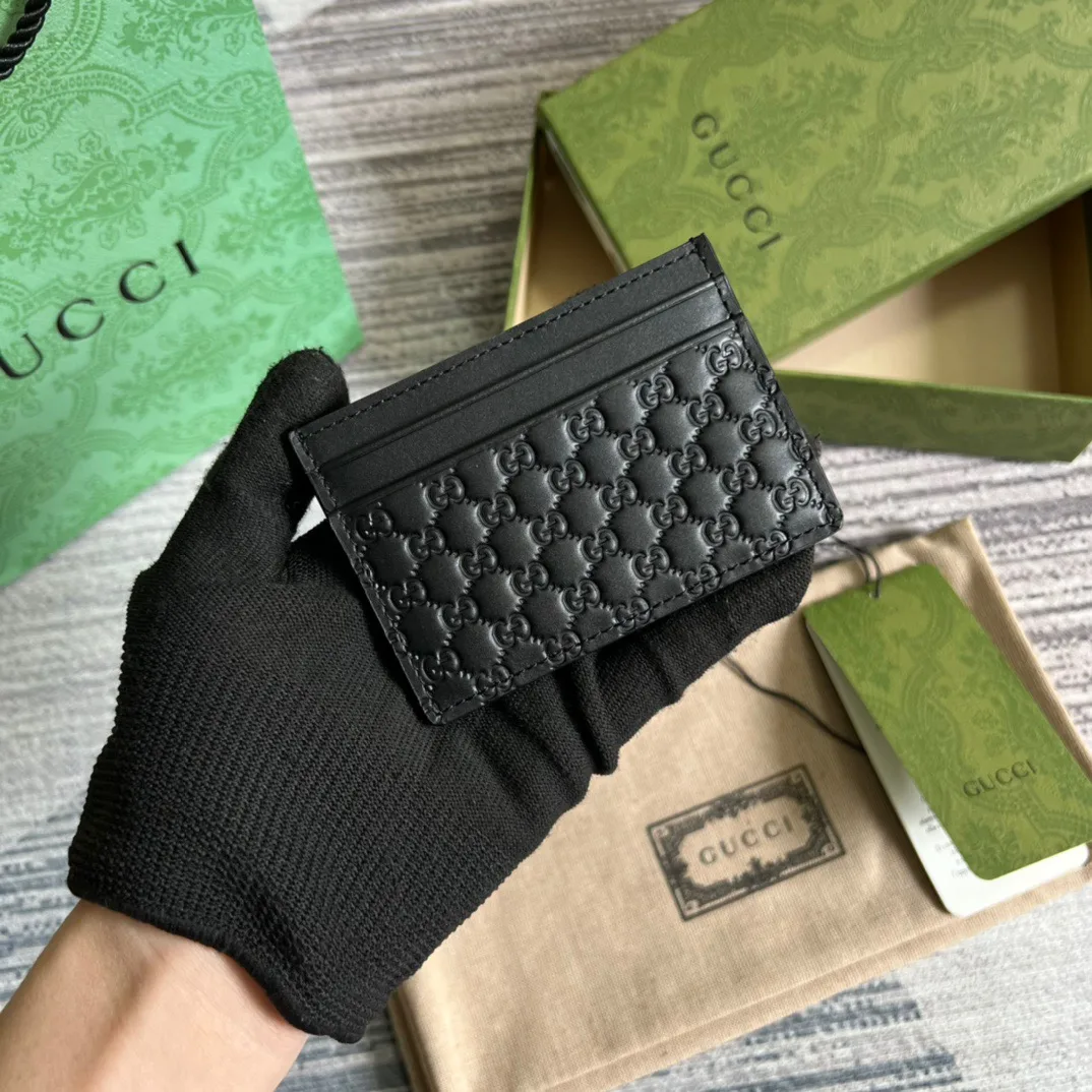 Alternative view of Gucci GG Ssima Card Case Black /