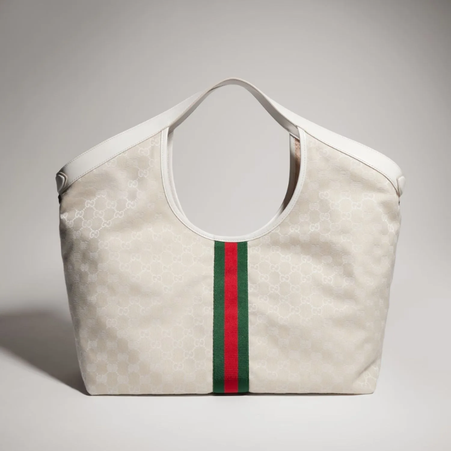 Gucci Giglio Large Tote Bag / White Silver Hardware - Image 4