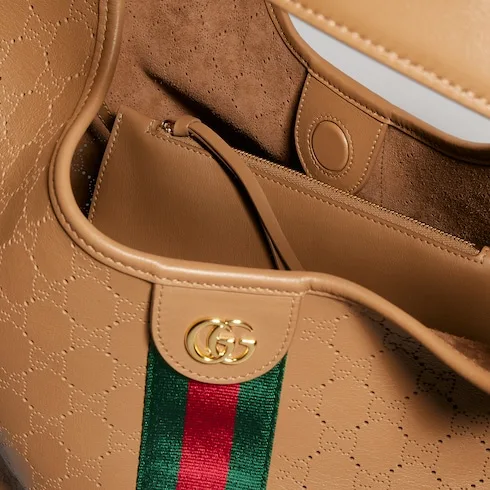 Gucci Giglio Large Tote Bag / Dark Beige Gold Hardware - Image 7
