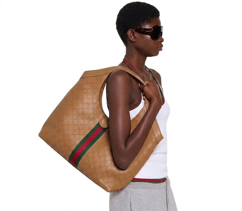 Gucci Giglio Large Tote Bag / Dark Beige Gold Hardware - Image 2