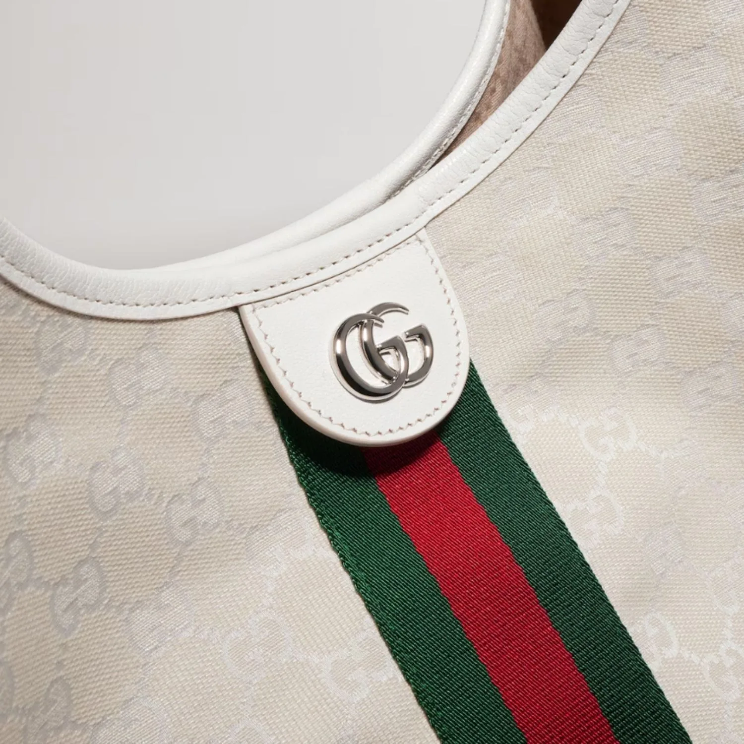 Gucci Giglio Large Tote Bag / White Silver Hardware - Image 6