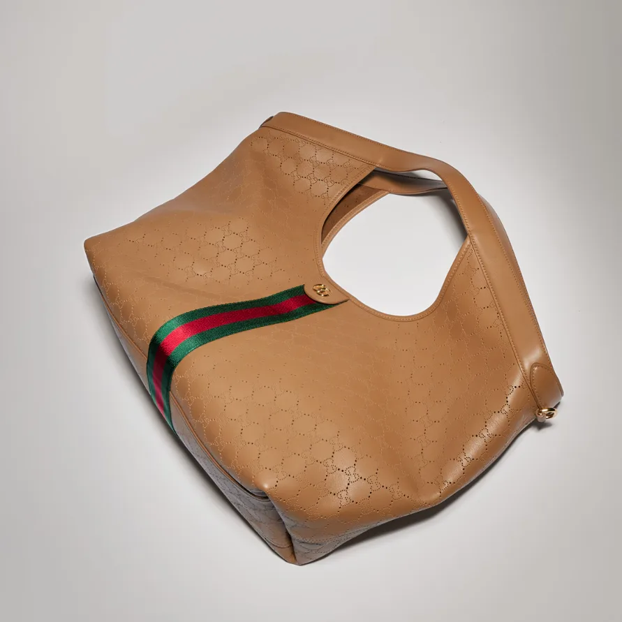 Gucci Giglio Large Tote Bag / Dark Beige Gold Hardware - Image 5