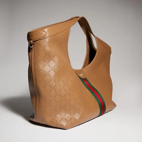 Gucci Giglio Large Tote Bag / Dark Beige Gold Hardware - Image 4
