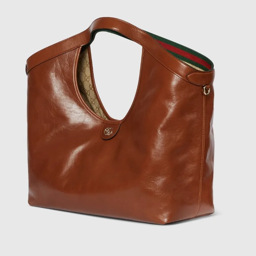 Gucci Giglio Large Tote Bag / Dark Brown Gold Hardware - Image 4