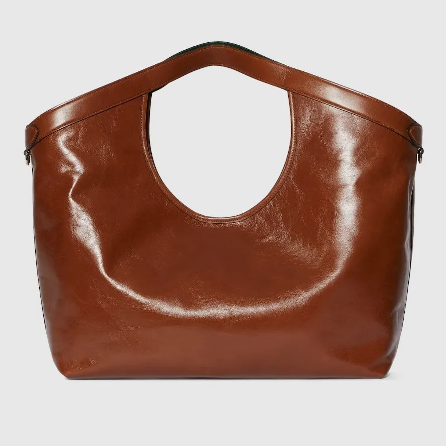 Gucci Giglio Large Tote Bag / Dark Brown Gold Hardware - Image 6