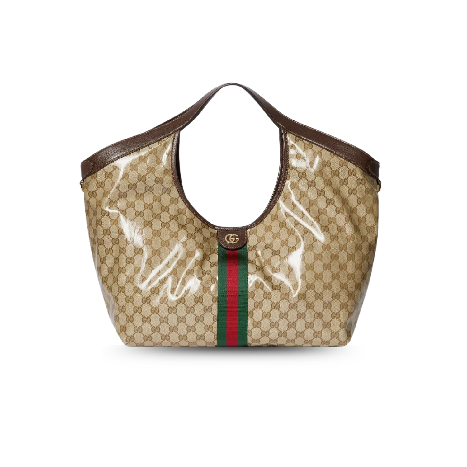 Gucci Giglio Large Tote Bag / Sand And Brown Gold Hardware