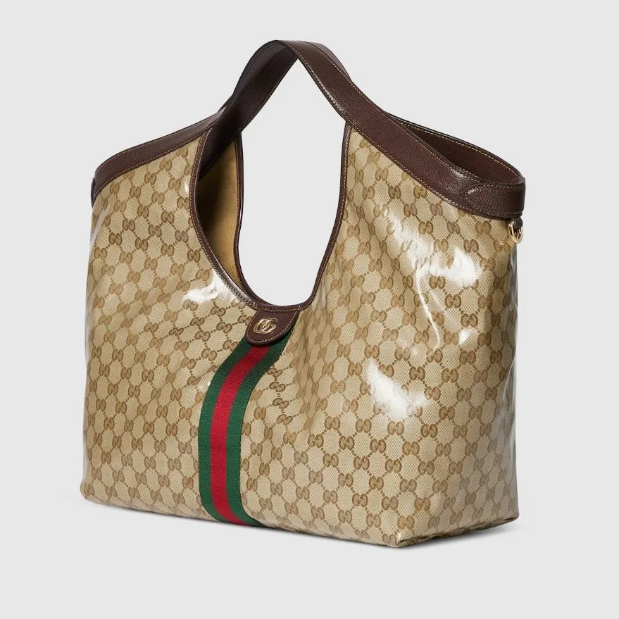 Gucci Giglio Large Tote Bag / Sand And Brown Gold Hardware - Image 4