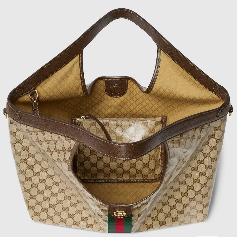 Gucci Giglio Large Tote Bag / Sand And Brown Gold Hardware - Image 6