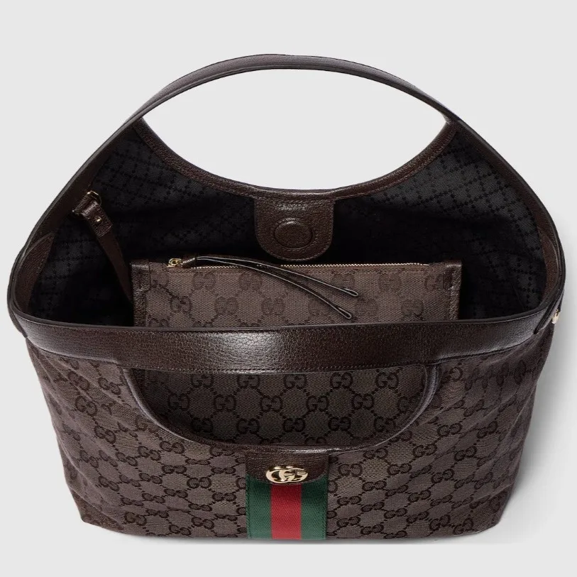 Gucci Giglio Small Tote Bag / Dark Brown Gold Hardware - Image 4