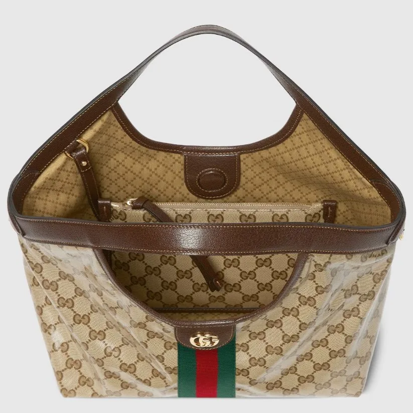 Gucci Giglio Small Tote Bag / Sand And Brown Gold Hardware - Image 6