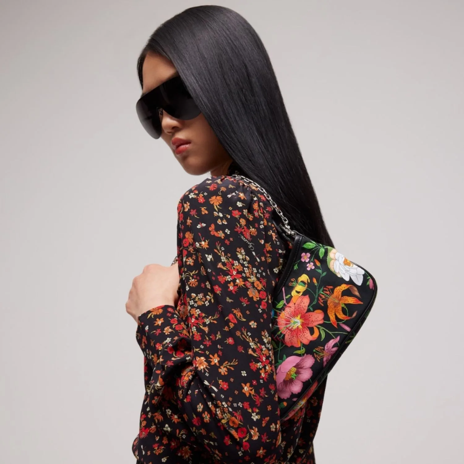 Gucci Gossip Small Shoulder Bag / Black/ Multicolor Silver Hardware - Image 3