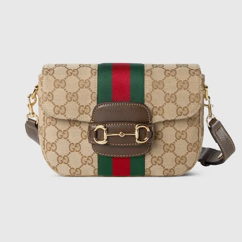 Gucci Horsebit 1955 Small Shoulder Bag / Sand And Dark Brown Gold Hardware - Image 4