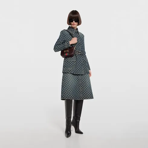 Gucci Horsebit 1955 Small Shoulder Bag / Dark Brown Gold Hardware - Image 3