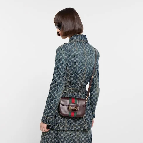 Alternative view of Gucci Horsebit 1955 Small Shoulder Bag / Dark Brown Gold Hardware