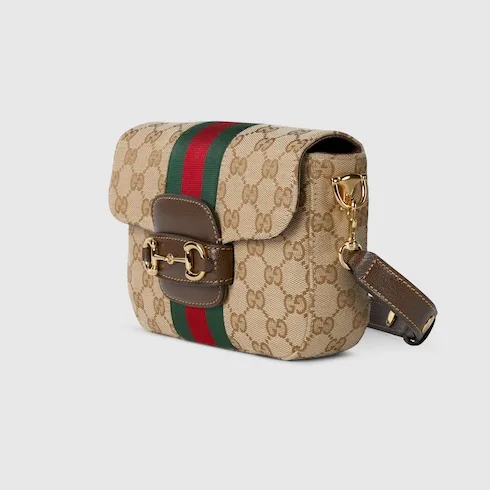 Gucci Horsebit 1955 Small Shoulder Bag / Sand And Dark Brown Gold Hardware - Image 5
