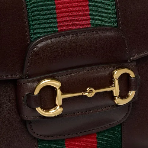 Gucci Horsebit 1955 Small Shoulder Bag / Dark Brown Gold Hardware - Image 7