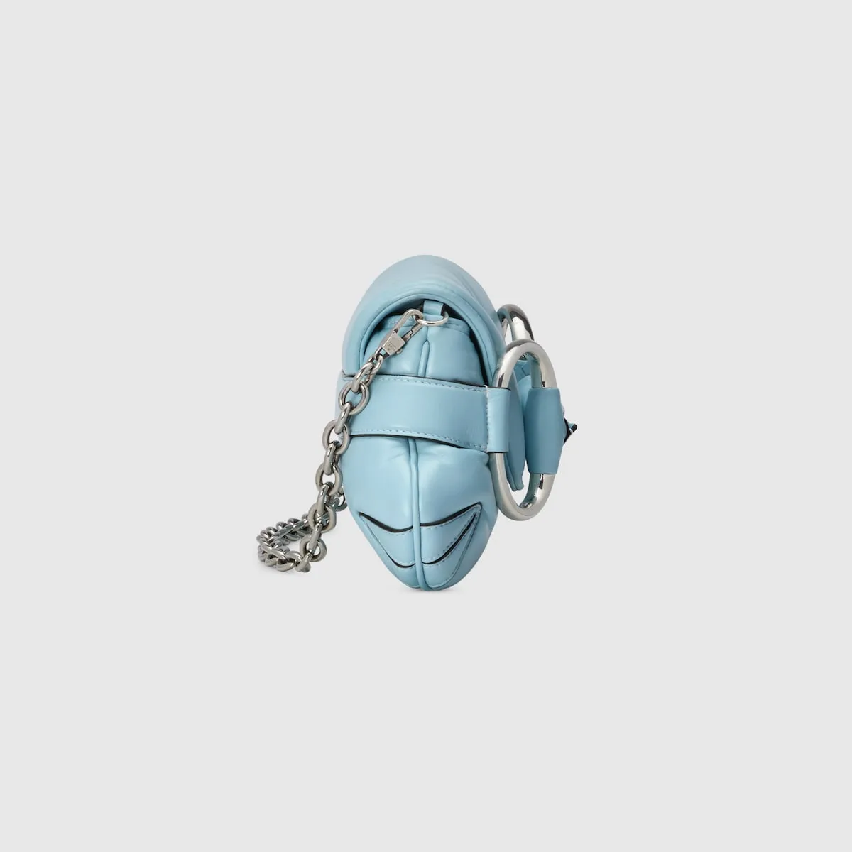 Gucci Horsebit Chain Medium Shoulder Bag Light Blue 15 Inches/ - Image 6