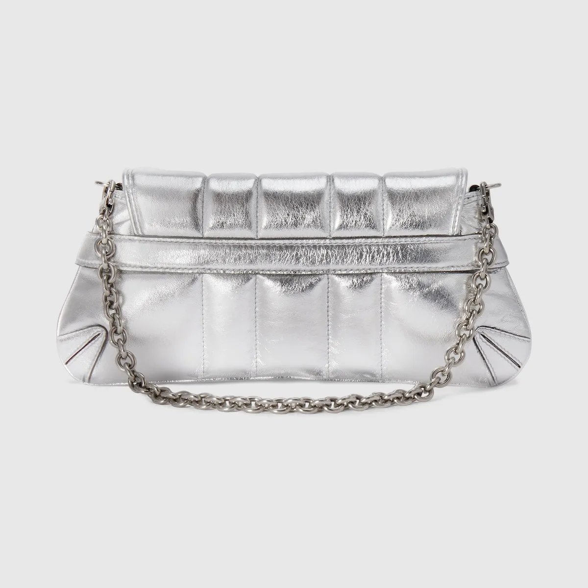 Gucci Horsebit Chain Small Shoulder Bag Silver 10.6 Inches/ - Image 4