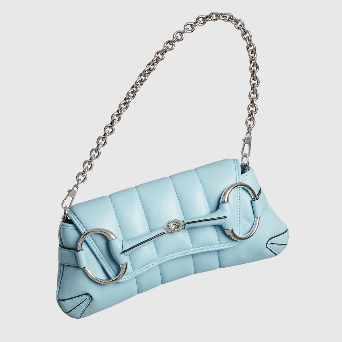 Gucci Horsebit Chain Small Shoulder Bag Light Blue 10.6 Inches/ - Image 6