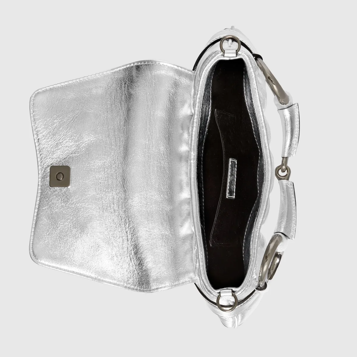 Gucci Horsebit Chain Small Shoulder Bag Silver 10.6 Inches/ - Image 7