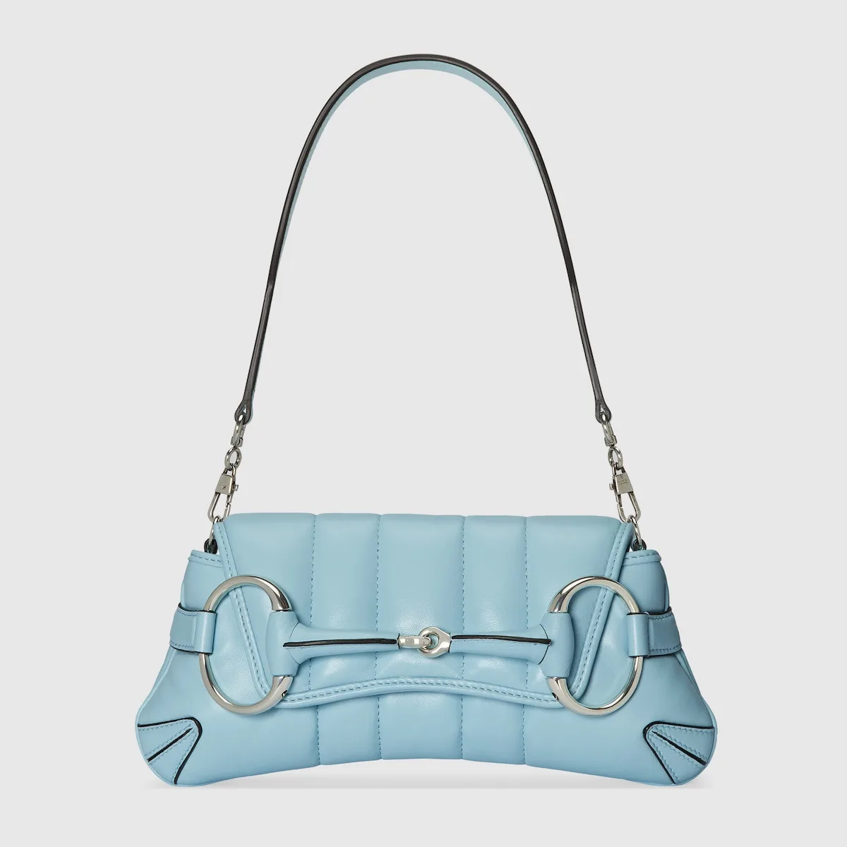 Gucci Horsebit Chain Small Shoulder Bag Light Blue 10.6 Inches/ - Image 3