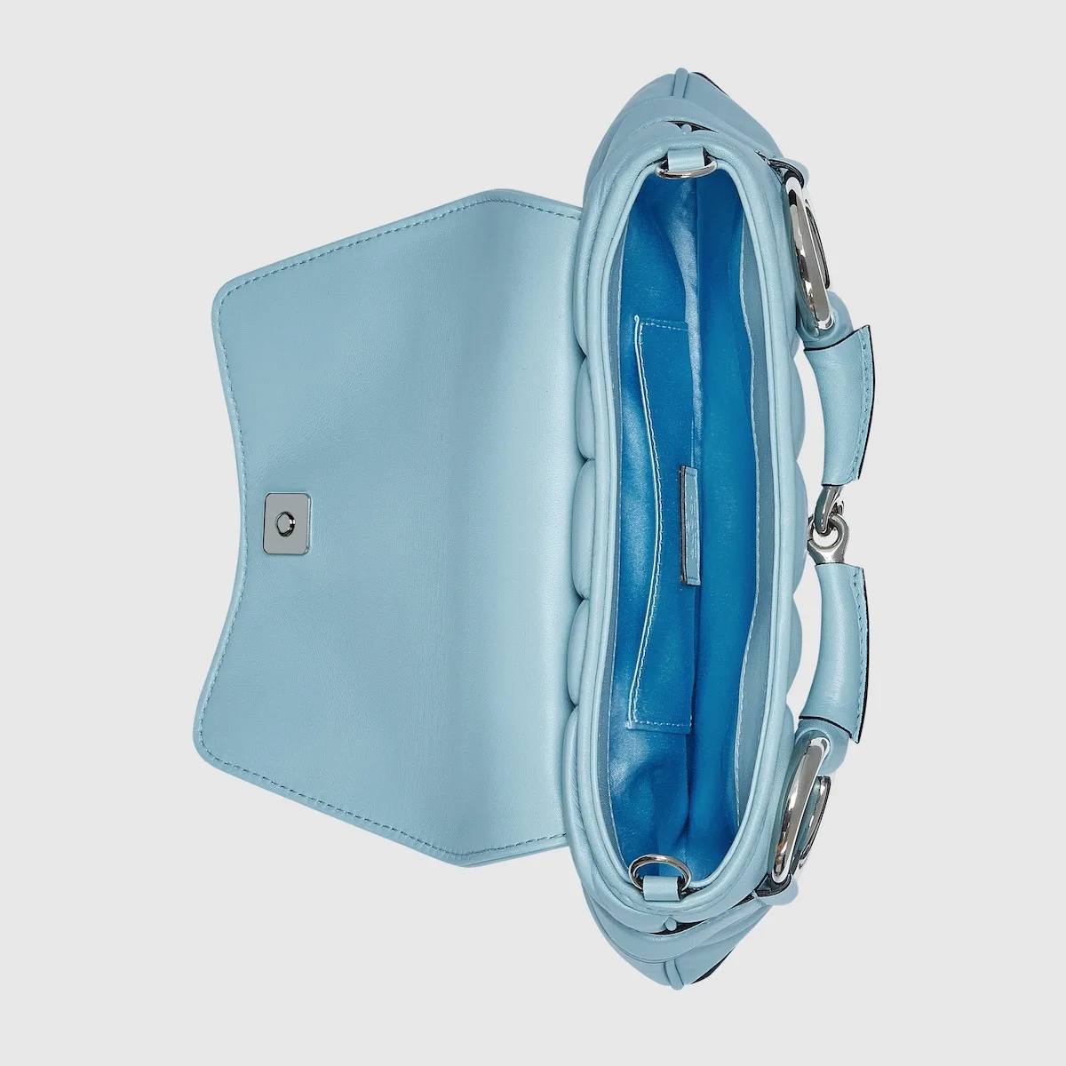 Gucci Horsebit Chain Small Shoulder Bag Light Blue 10.6 Inches/ - Image 7