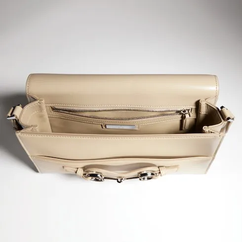 Gucci Horsebit Ristretto Medium Shoulder Bag / Beige Silver Hardware A0020Y AAGRB 9730 - Image 8