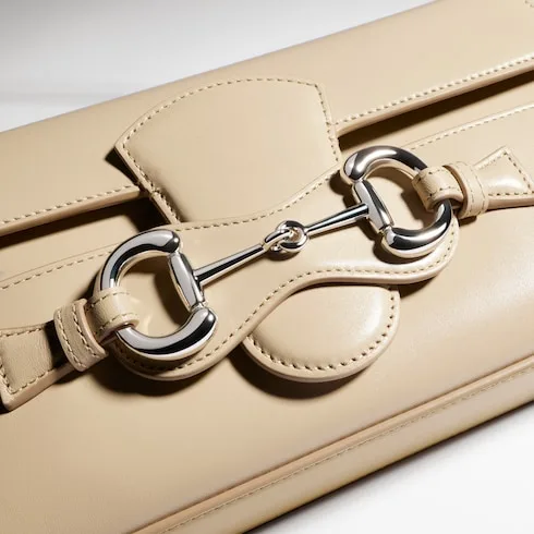 Gucci Horsebit Ristretto Medium Shoulder Bag / Beige Silver Hardware A0020Y AAGRB 9730 - Image 9