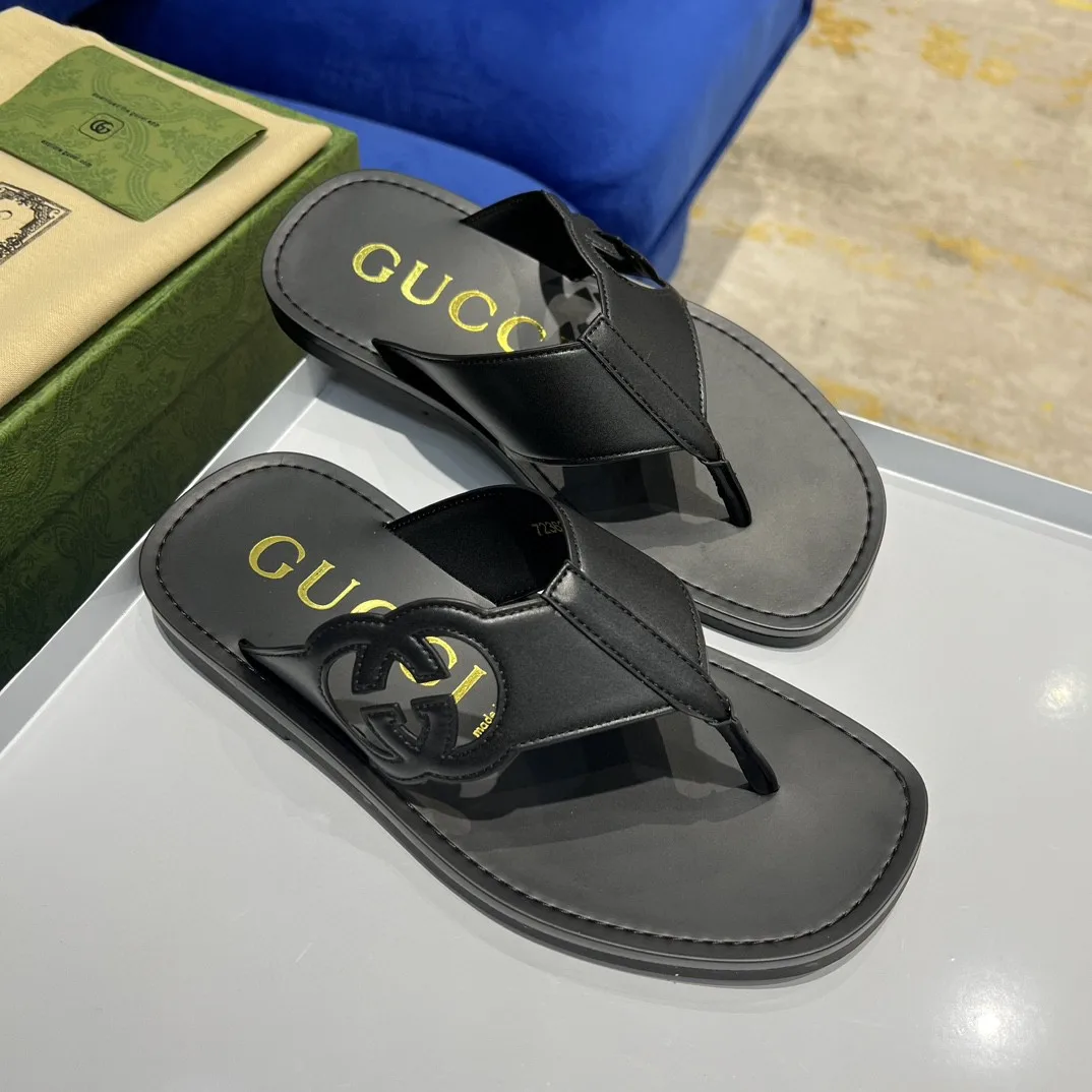 Gucci Interlocking-G Thong Sandal Black - Image 3