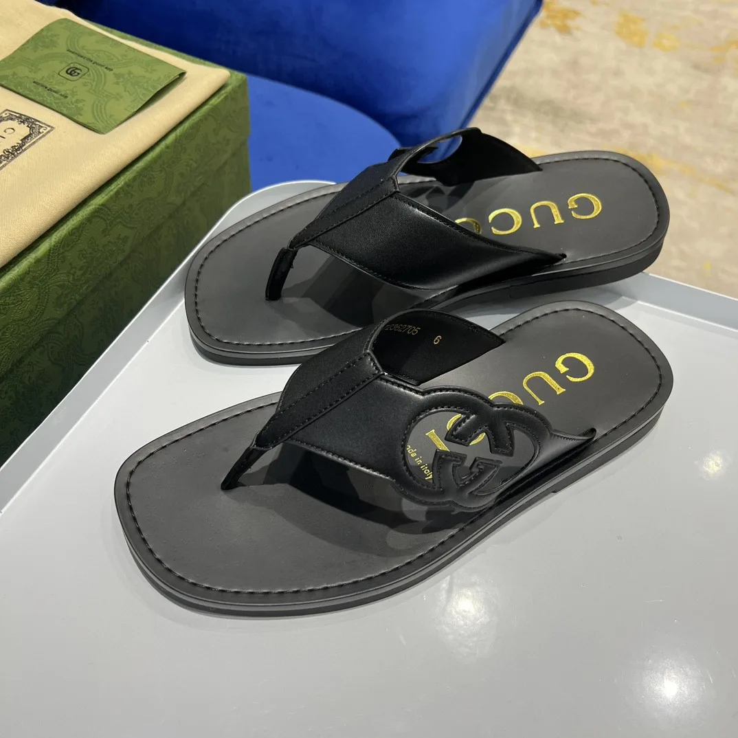Gucci Interlocking-G Thong Sandal Black - Image 4