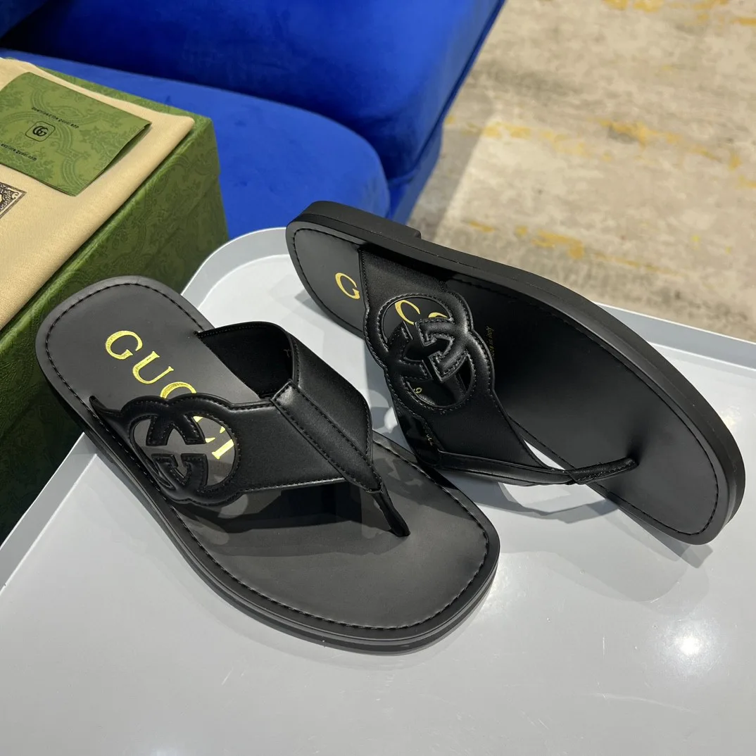 Gucci Interlocking-G Thong Sandal Black - Image 5