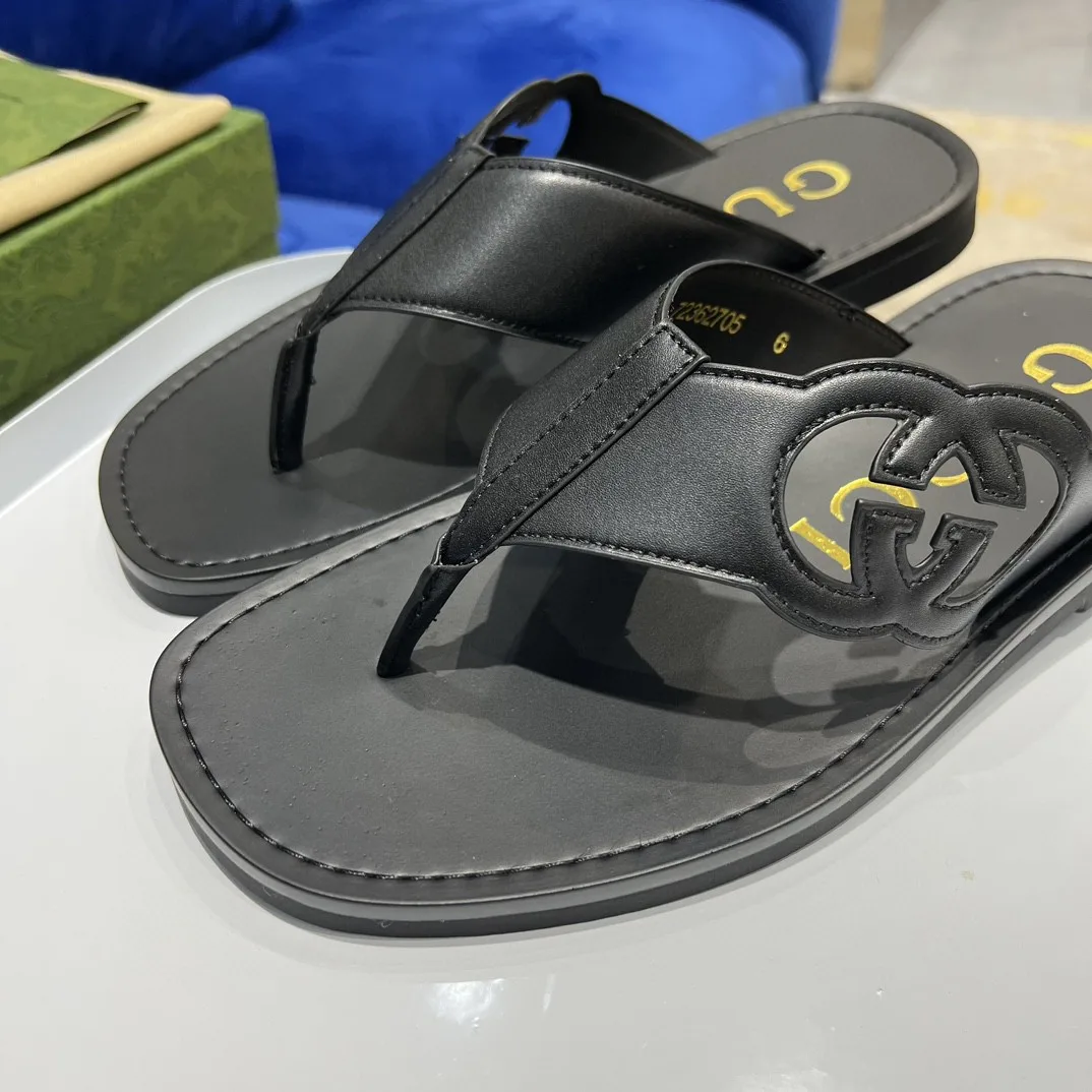 Gucci Interlocking-G Thong Sandal Black - Image 6