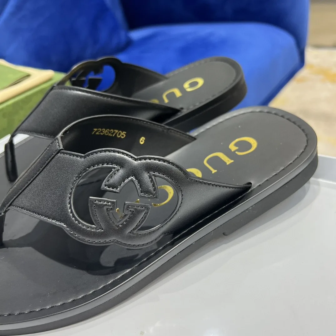 Gucci Interlocking-G Thong Sandal Black - Image 7