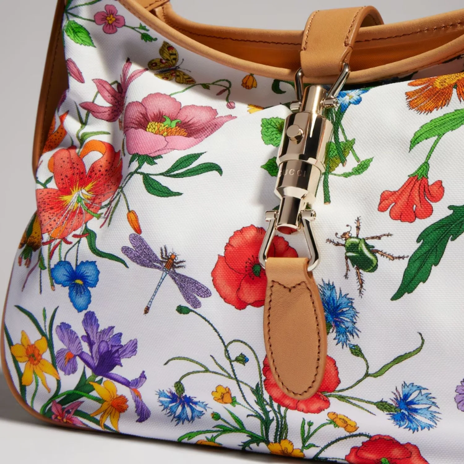 Gucci Jackie 1961 Medium Shoulder Bag / White/ Multicolor Gold Hardware - Image 8