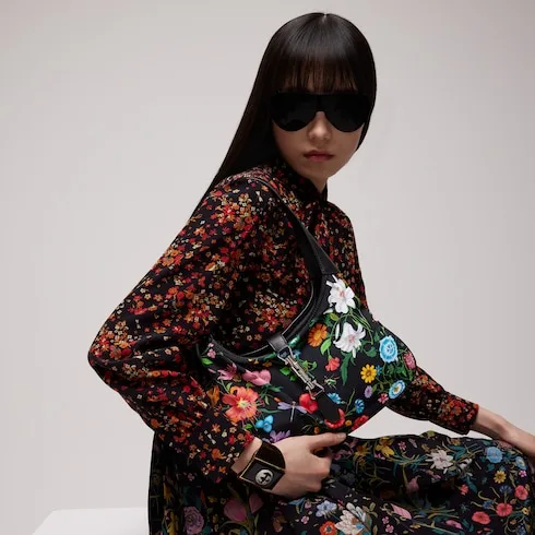 Alternative view of Gucci Jackie 1961 Medium Shoulder Bag / Black/ Multicolor Gold Hardware