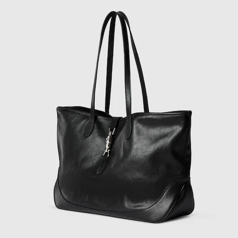 Gucci Jackie Medium Tote Bag / Black Silver Hardware - Image 5