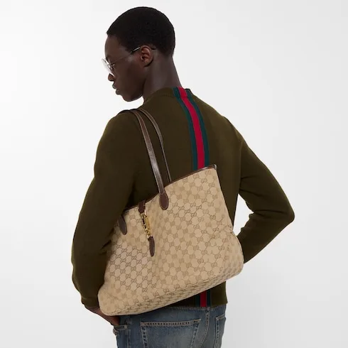 Alternative view of Gucci Jackie Medium Tote Bag / Sand/ Dark Brown Gold Hardware