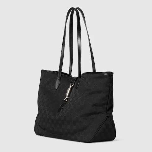 Gucci Jackie Medium Tote Bag / Black Silver Hardware - Image 4