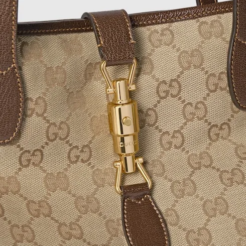Gucci Jackie Medium Tote Bag / Sand/ Dark Brown Gold Hardware - Image 6