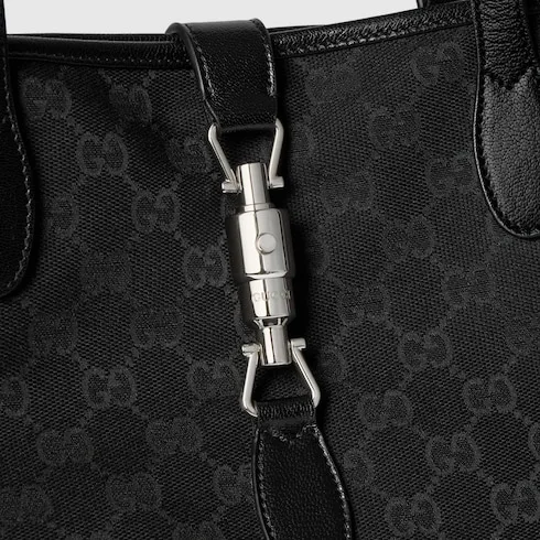 Gucci Jackie Medium Tote Bag / Black Silver Hardware - Image 7