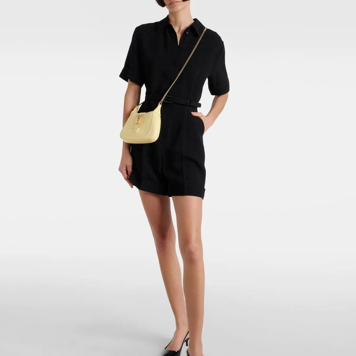 Alternative view of Gucci Jackie Notte Mini Crossbody Bag / Light Yellow Gold Hardware
