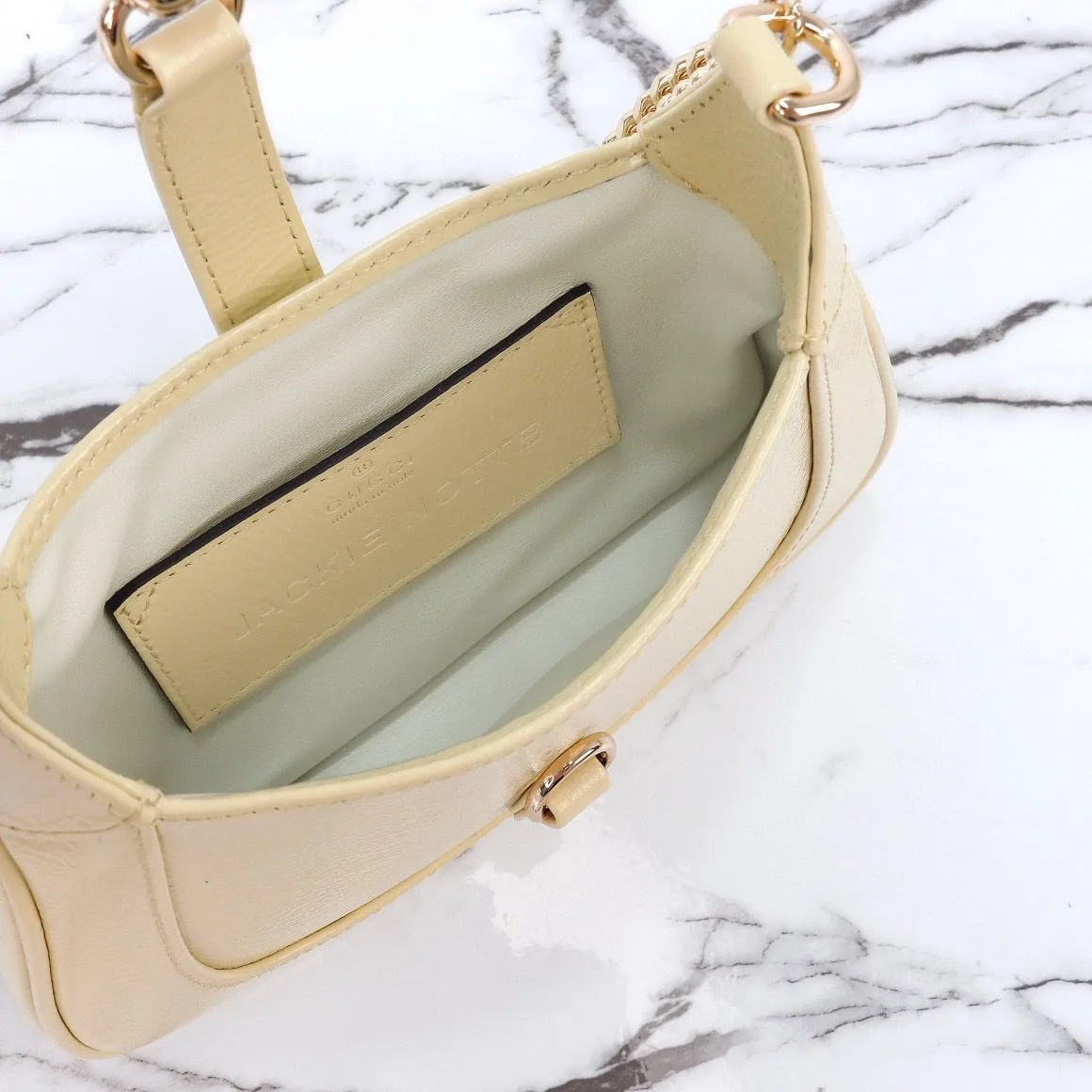 Gucci Jackie Notte Mini Crossbody Bag / Light Yellow Gold Hardware - Image 7