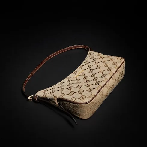 Gucci Lady Lunetta Small Shoulder Bag / Sand/ Dark Brown Gold Hardware - Image 5